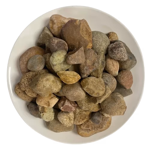 2" x 4" DUNSTONE GOLD COBBLES — gold rock for landscaping