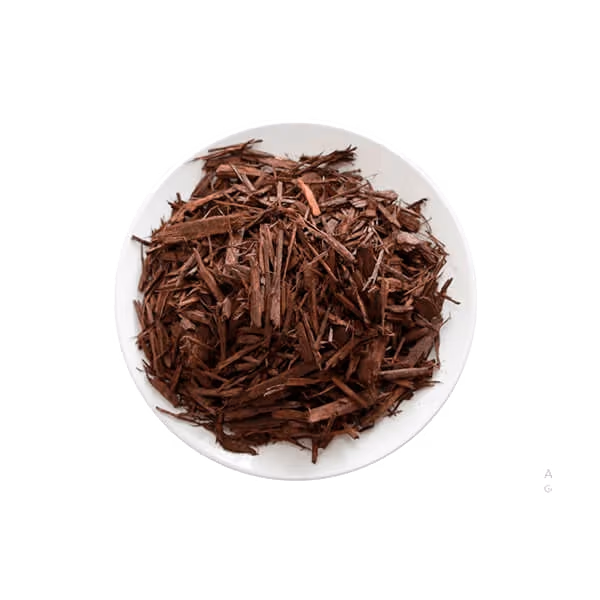 CORTEZA DE ASTILLAS DE MADERA MOCHA OSCURA (teñida artificialmente de marrón) — bark for landscaping