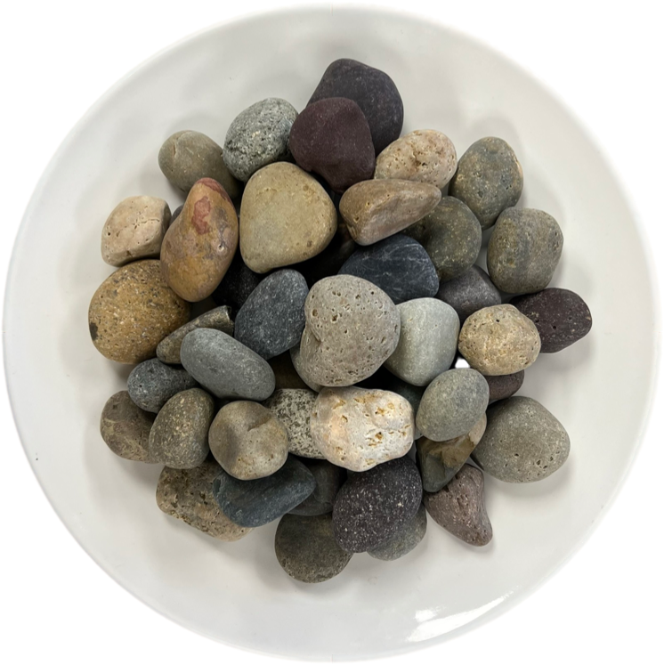 Mixed Mexican Beach Pebbles - 50lb Bag ($21.50) or Bulk ($825/3000lbs) - ½"-1", 1"-2", 2"-3"